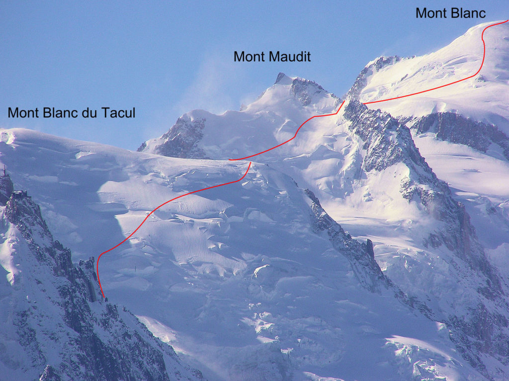 Itinéraire des 3 Monts : Mont Blanc du Tacul, Mont Maudit et Mont Blanc