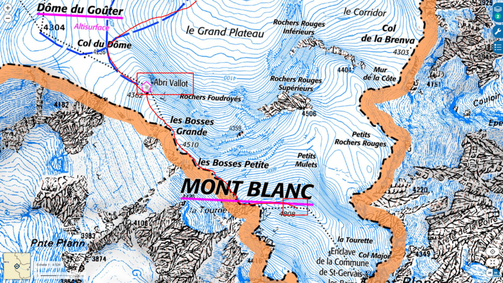 Itinéraire du refuge Vallot au sommet du Mont Blanc