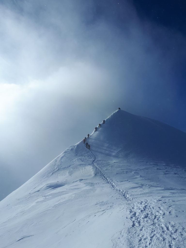 Arête des bosses jusqu'au Mont Blanc